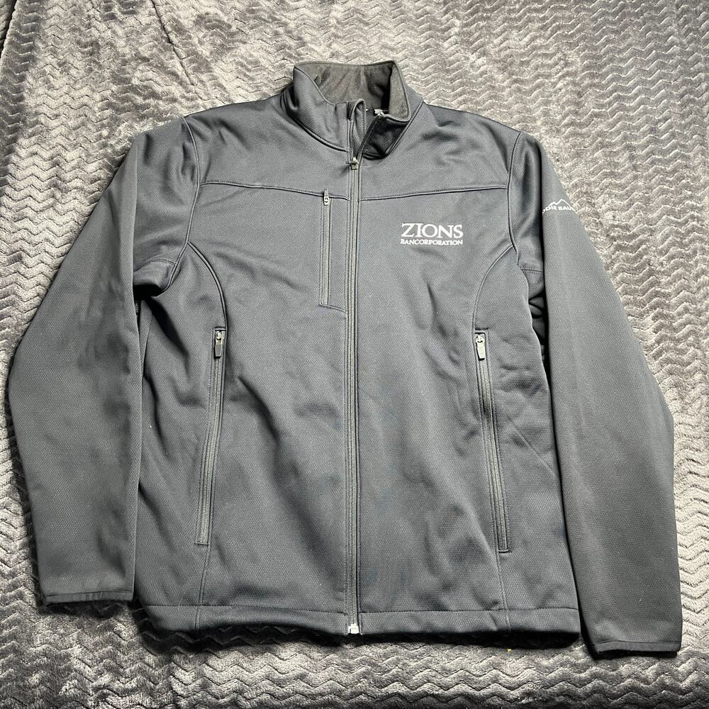 Men Eddie Bauer Trail Soft Shell Jacket Black Full Zip size M